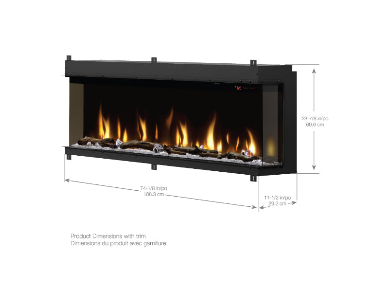 Dimplex Ignite Bold Built-in Linear Electric Fireplace 74"